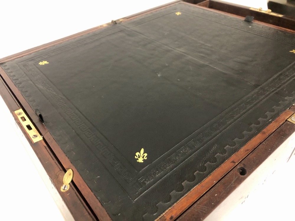 Antique Mahogany Campaign Writing Slope Box View VII