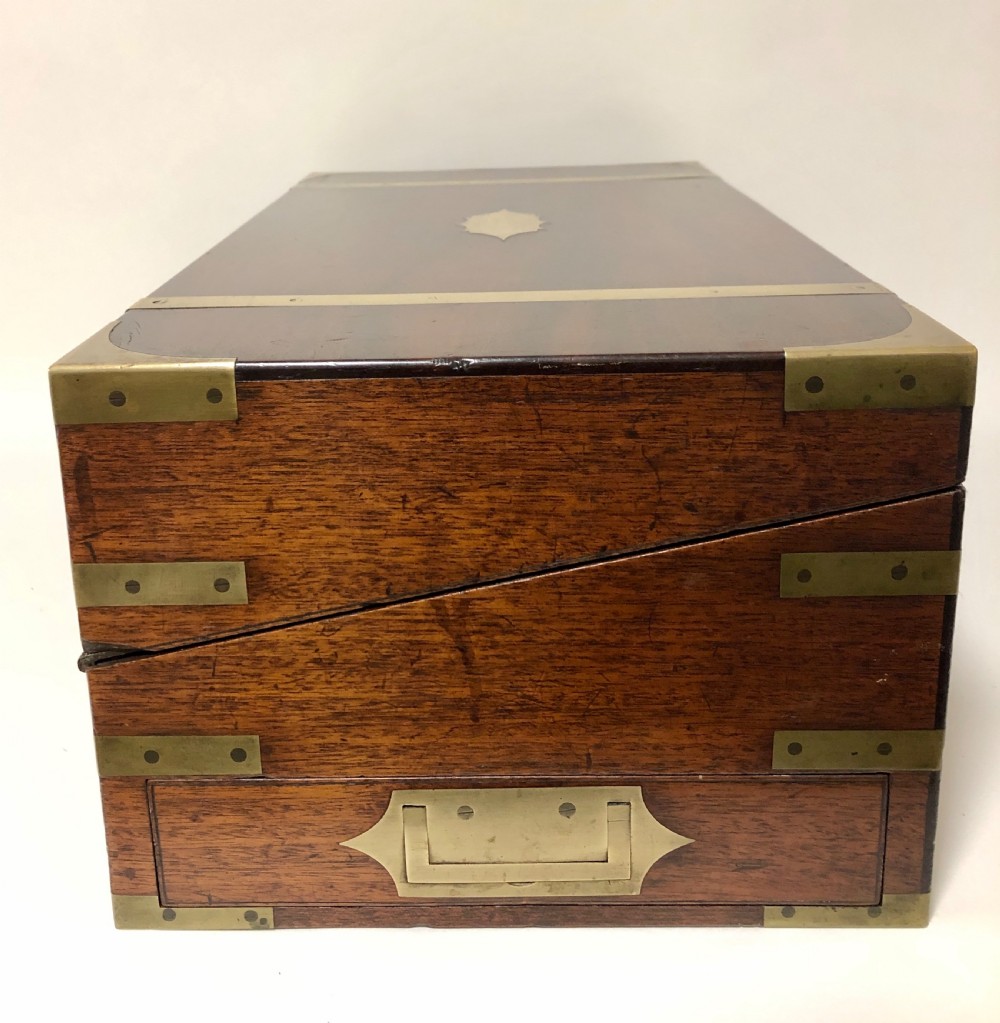 Large Antique Campaign Mahogany Writing Slope Box View IV