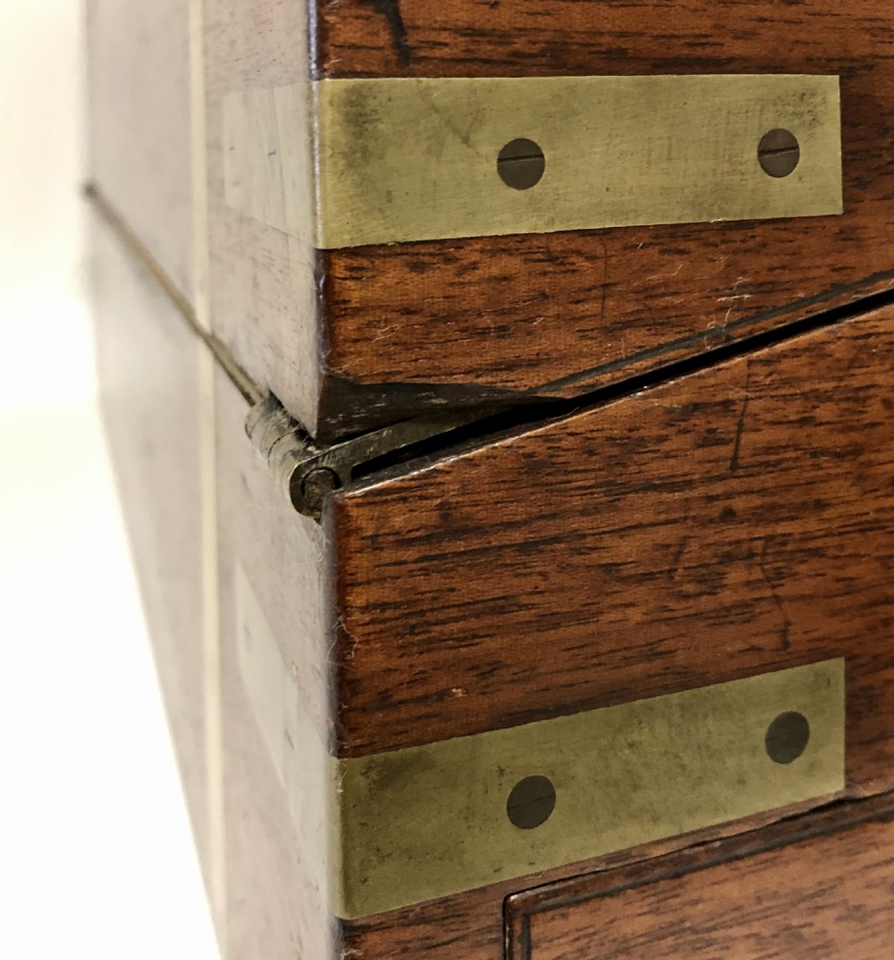 Large Antique Campaign Mahogany Writing Slope Box View V