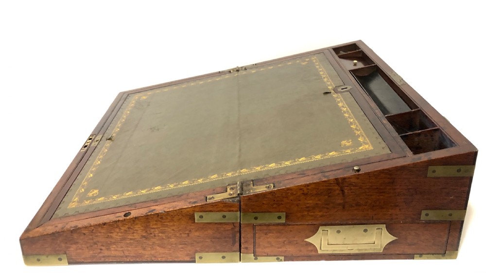 Large Antique Campaign Mahogany Writing Slope Box View XIV