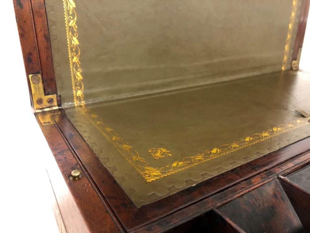 Large Antique Campaign Mahogany Writing Slope Box View XVII