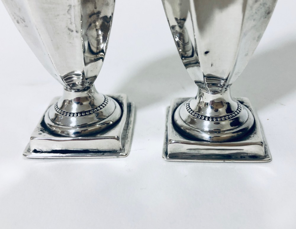 Pair Victorian Solid Silver Pepper Shakers View VI