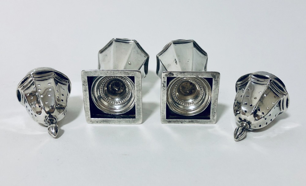 Pair Victorian Solid Silver Pepper Shakers View IX