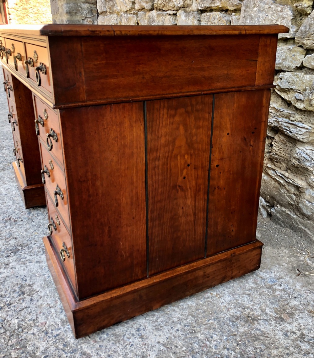 Antique Arts and Crafts Walnut Pedestal Desk View V
