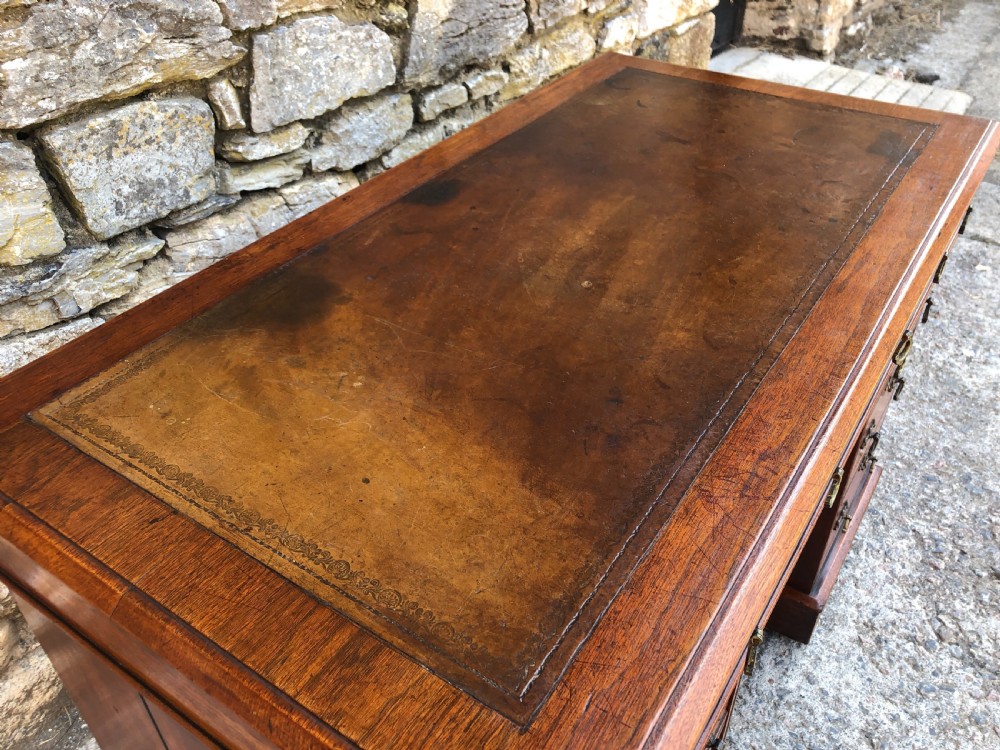 Antique Arts and Crafts Walnut Pedestal Desk View VIII