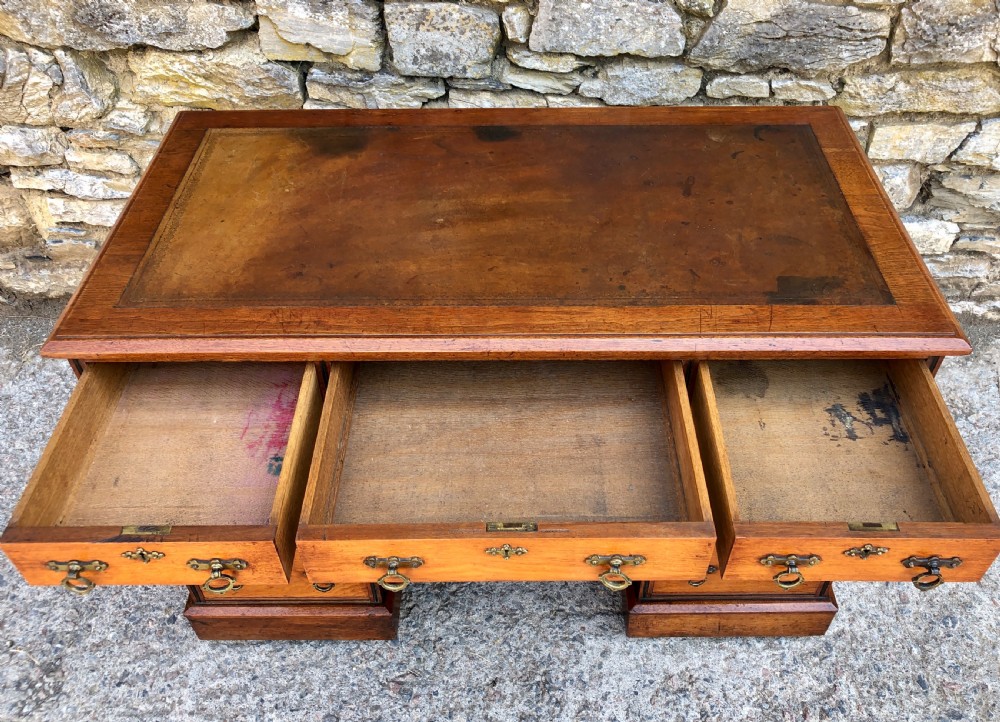 Antique Arts and Crafts Walnut Pedestal Desk View XII