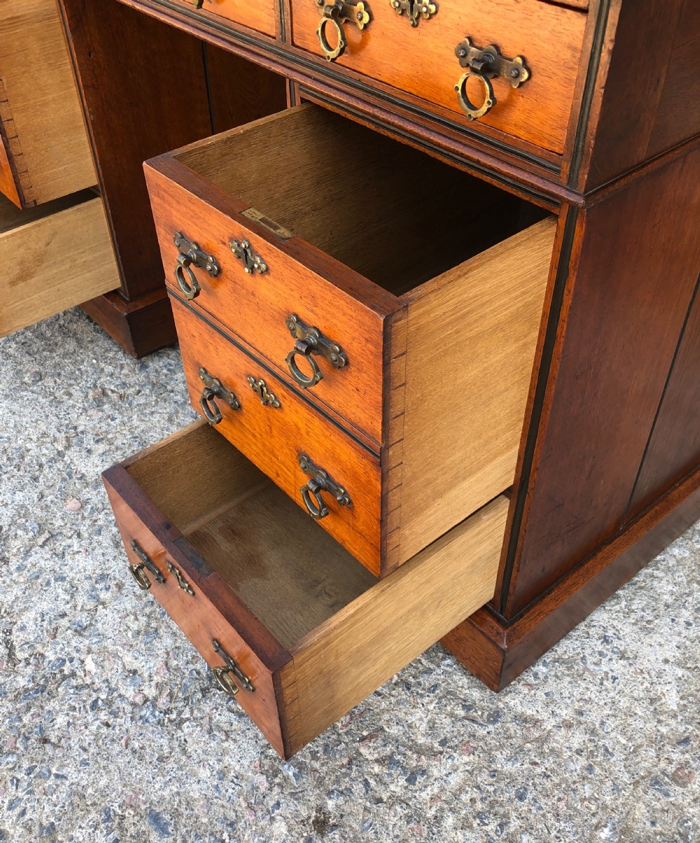 Antique Arts and Crafts Walnut Pedestal Desk View XIV