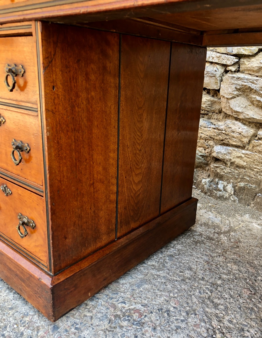 Antique Arts and Crafts Walnut Pedestal Desk View XV