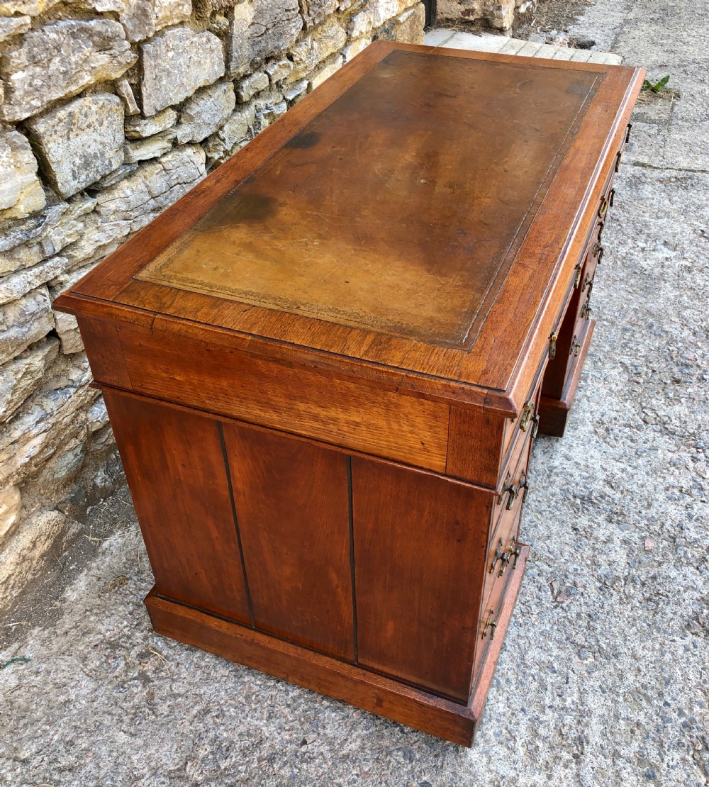 Antique Arts and Crafts Walnut Pedestal Desk View XVII