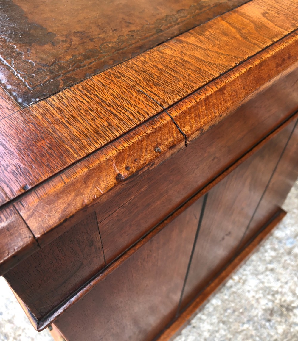 Antique Arts and Crafts Walnut Pedestal Desk View XIX