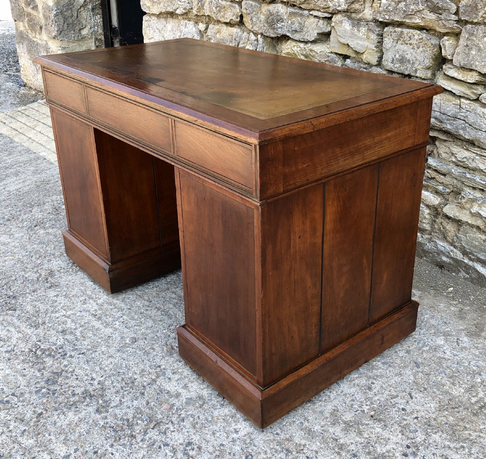 Antique Arts and Crafts Walnut Pedestal Desk View XXII