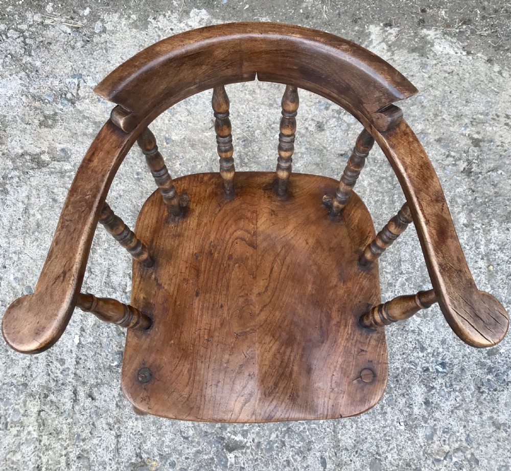 Antique Captains Smokers Bow Armchair  View V