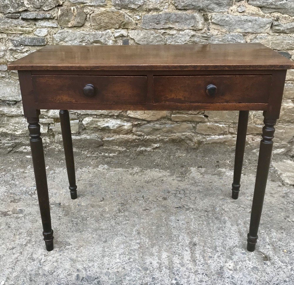 Antique Mahogany Two Drawer Side Table