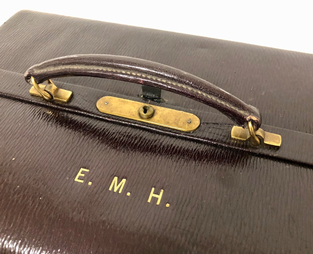 Antique Leather Gladstone Jewellery Case View II
