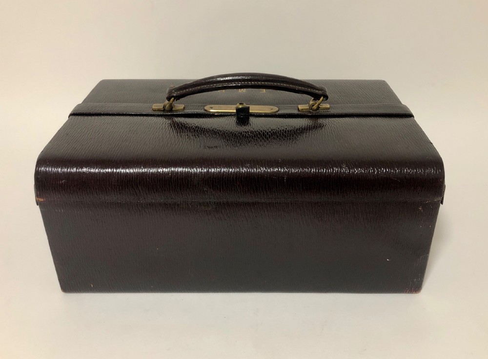 Antique Leather Gladstone Jewellery Case View V