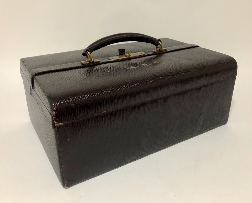 Antique Leather Gladstone Jewellery Case View IX