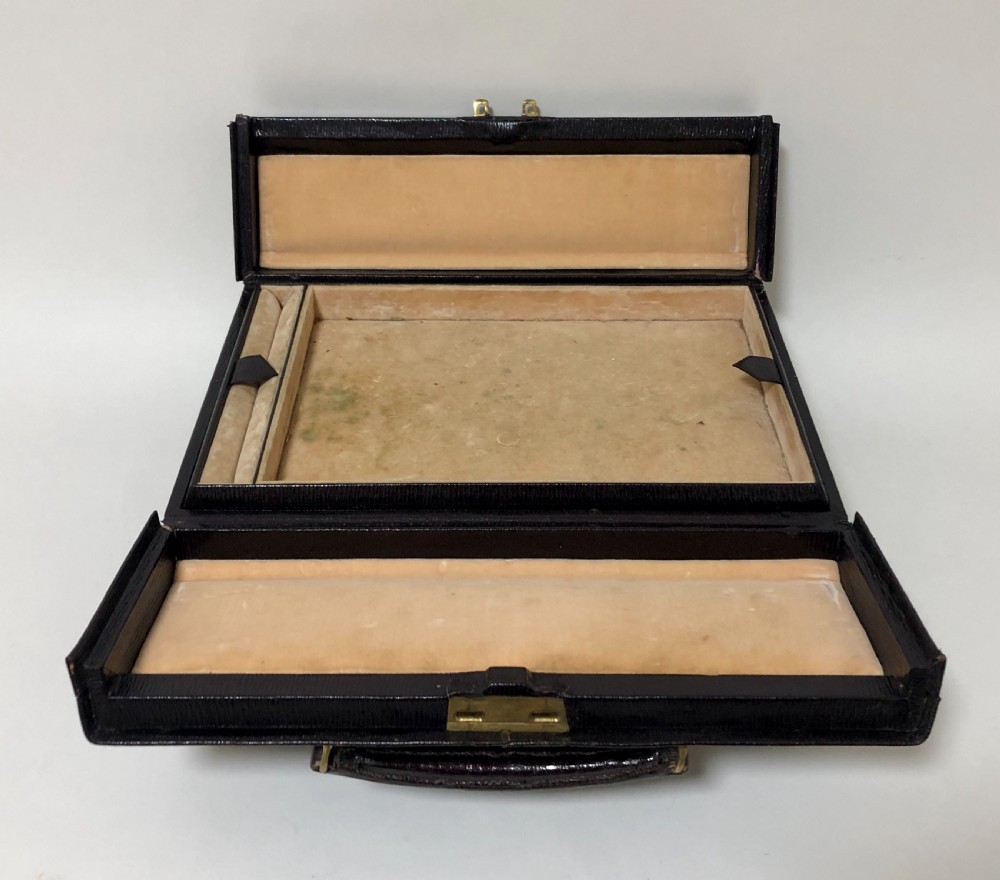 Antique Leather Gladstone Jewellery Case View XI