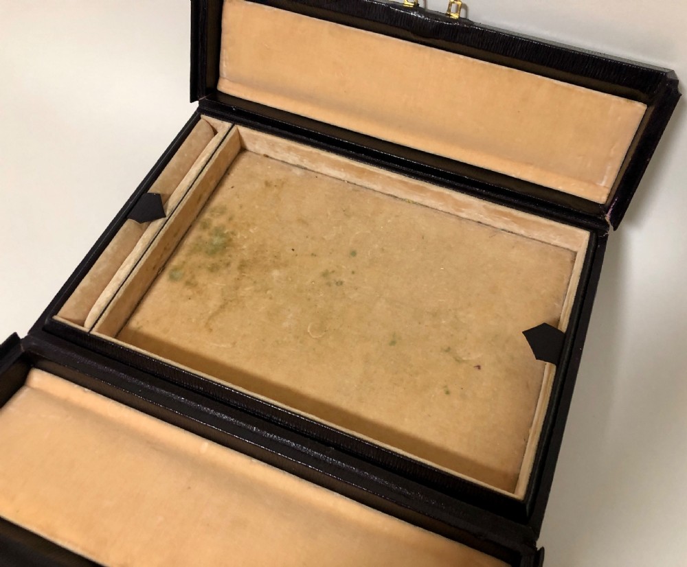Antique Leather Gladstone Jewellery Case View XII