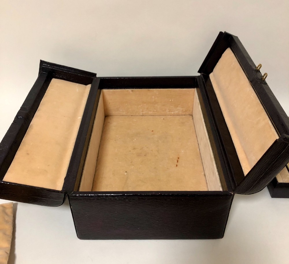 Antique Leather Gladstone Jewellery Case View XV