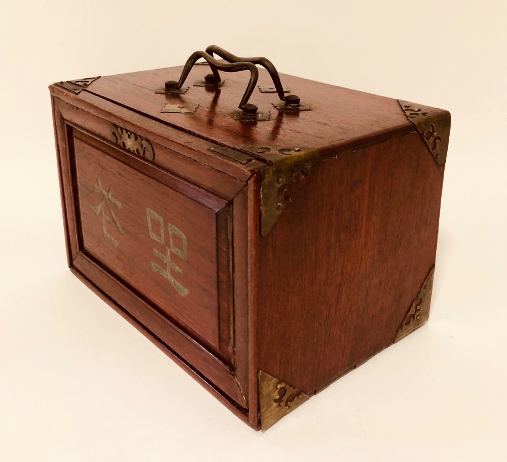 Antique Bone and Bamboo Mahjong Set in Original Box View III