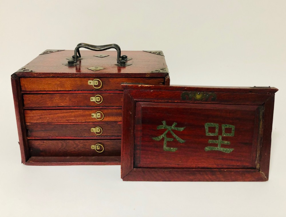 Antique Bone and Bamboo Mahjong Set in Original Box View XI