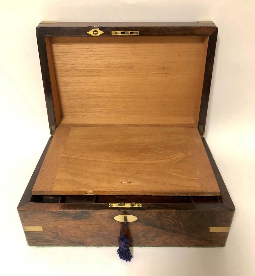 Antique Victorian Rosewood Writing Slope Box View X