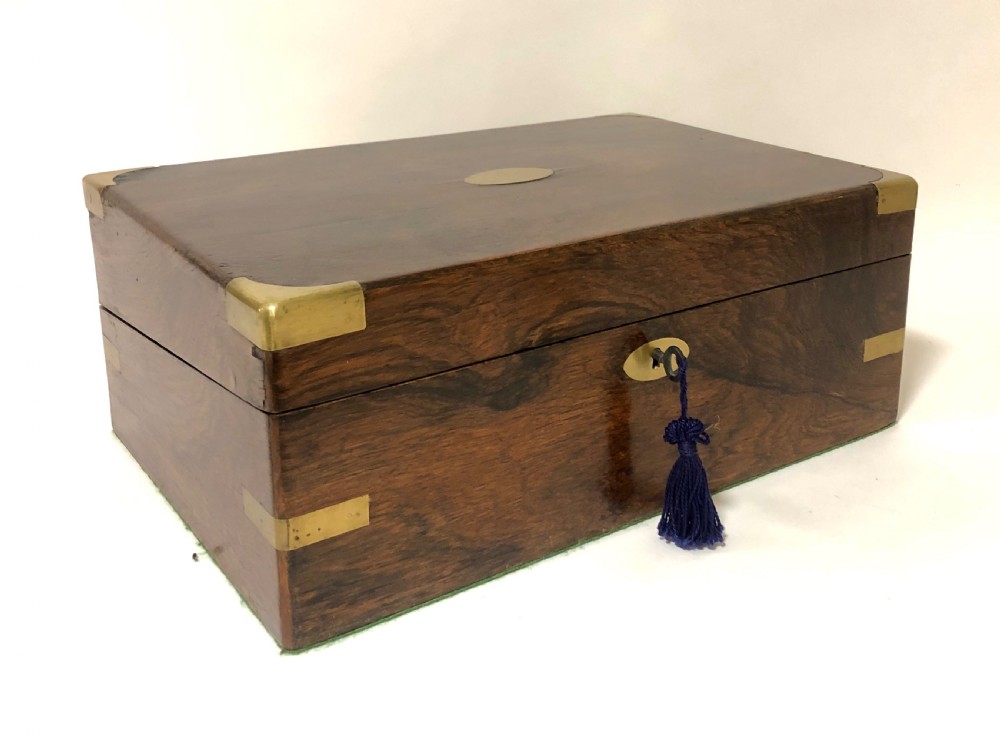Antique Victorian Rosewood Writing Slope Box View XII