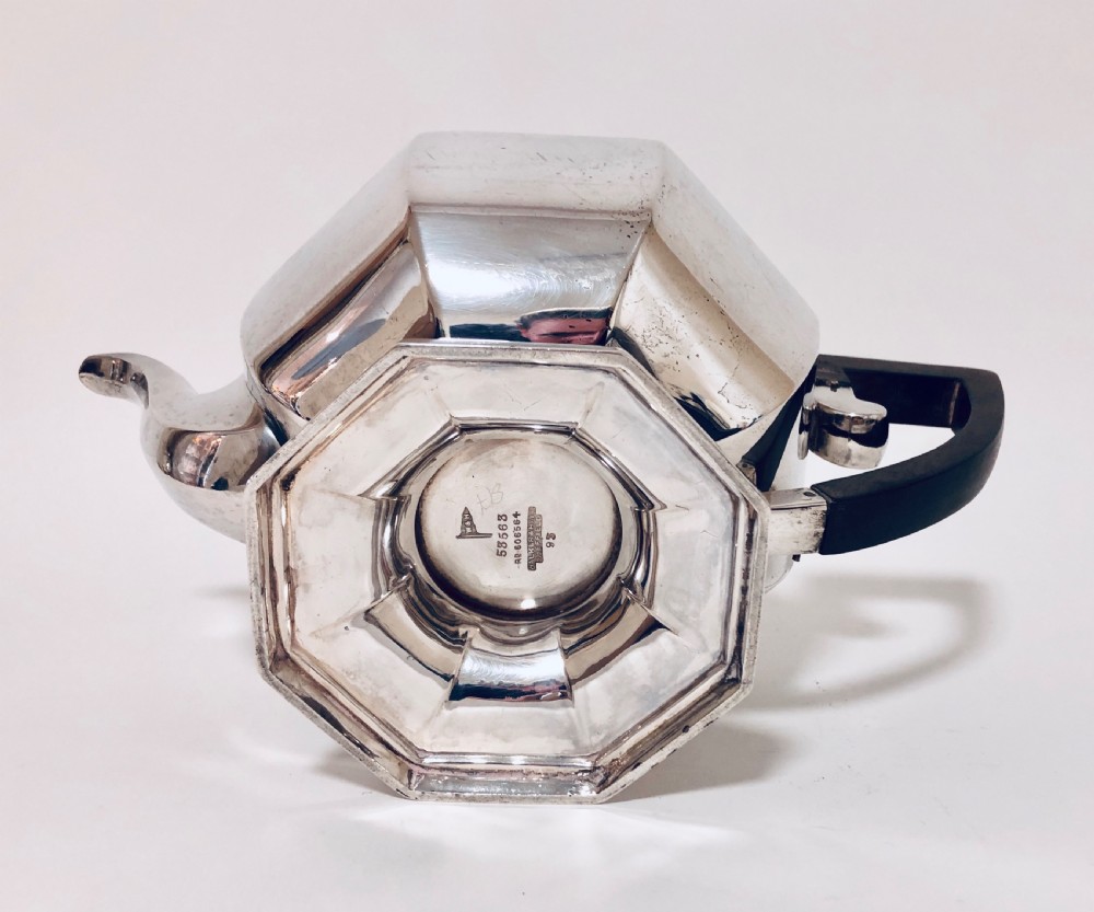 Large Antique Art Deco Solid Silver Tea Pot View XIII