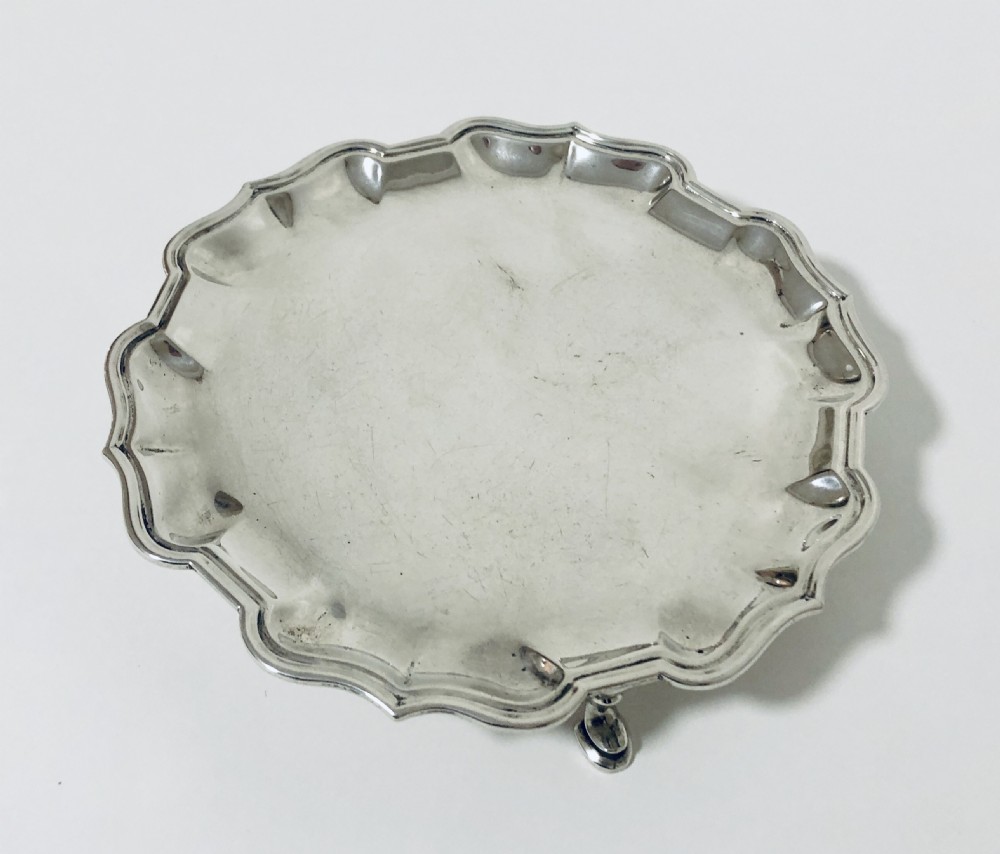 Small Antique Solid Silver Salver View IV