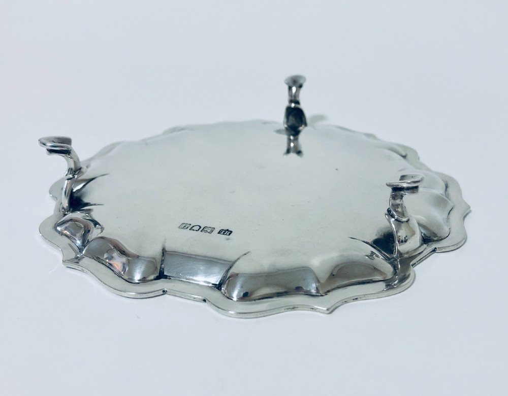 Small Antique Solid Silver Salver View IX