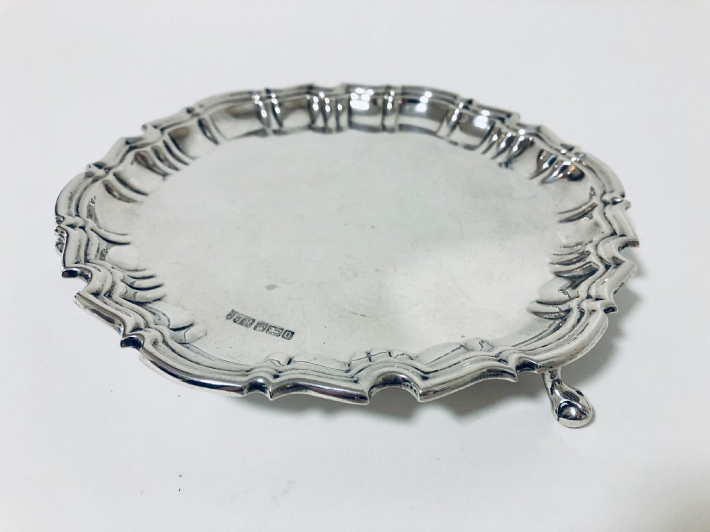 Antique Solid Silver Salver View II
