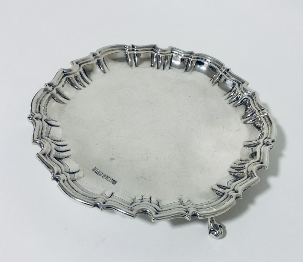 Antique Solid Silver Salver View III