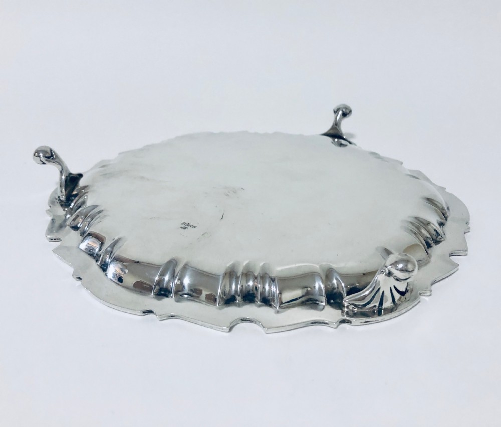 Antique Solid Silver Salver View VI