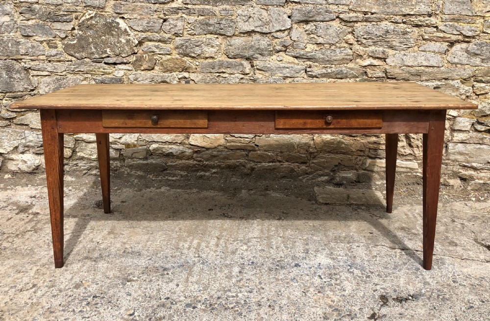 Large Antique Pine Farmhouse Table  View II
