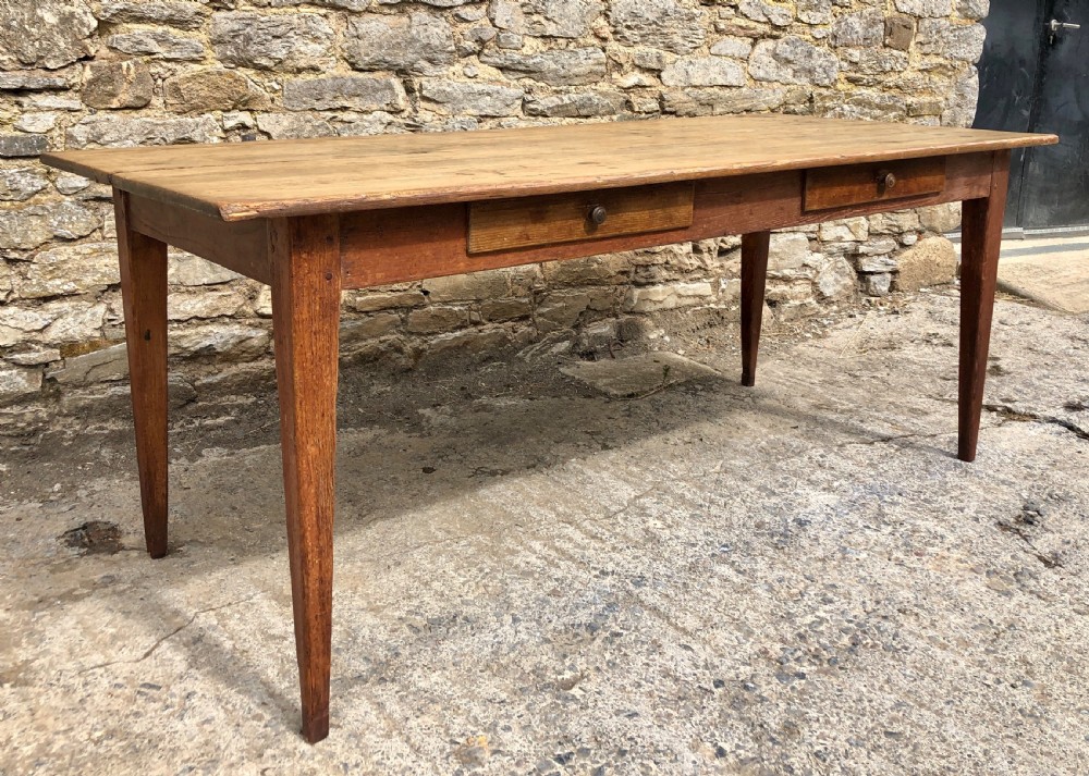 Large Antique Pine Farmhouse Table  View III