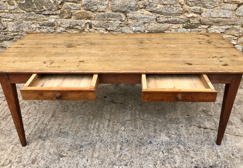 Large Antique Pine Farmhouse Table  View VI