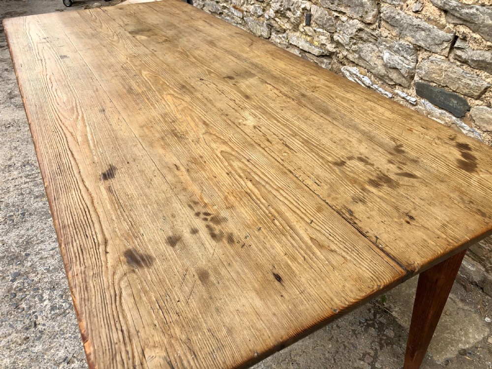 Large Antique Pine Farmhouse Table  View VII