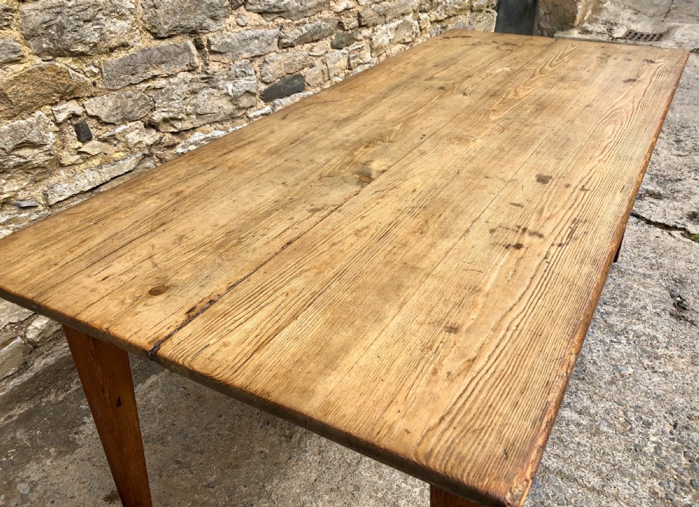 Large Antique Pine Farmhouse Table  View IX