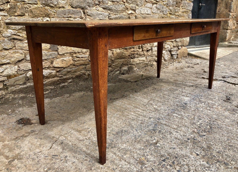 Large Antique Pine Farmhouse Table  View XI