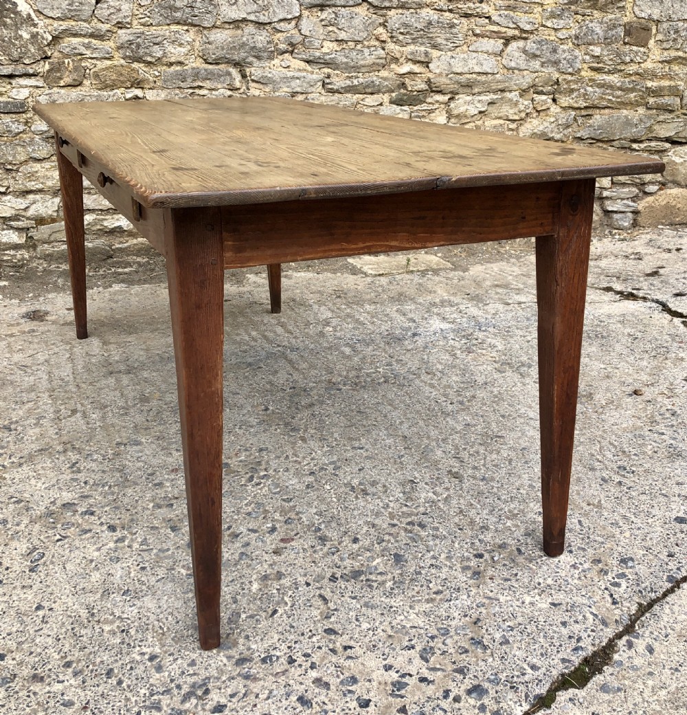 Large Antique Pine Farmhouse Table  View XII
