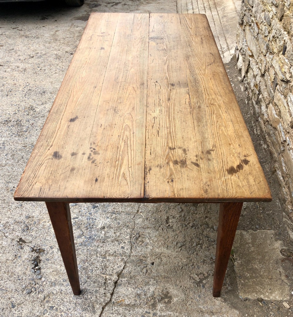 Large Antique Pine Farmhouse Table  View XVI