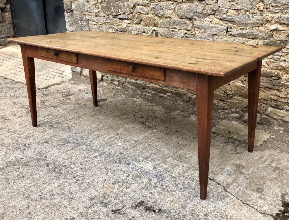 Large Antique Pine Farmhouse Table  View XX
