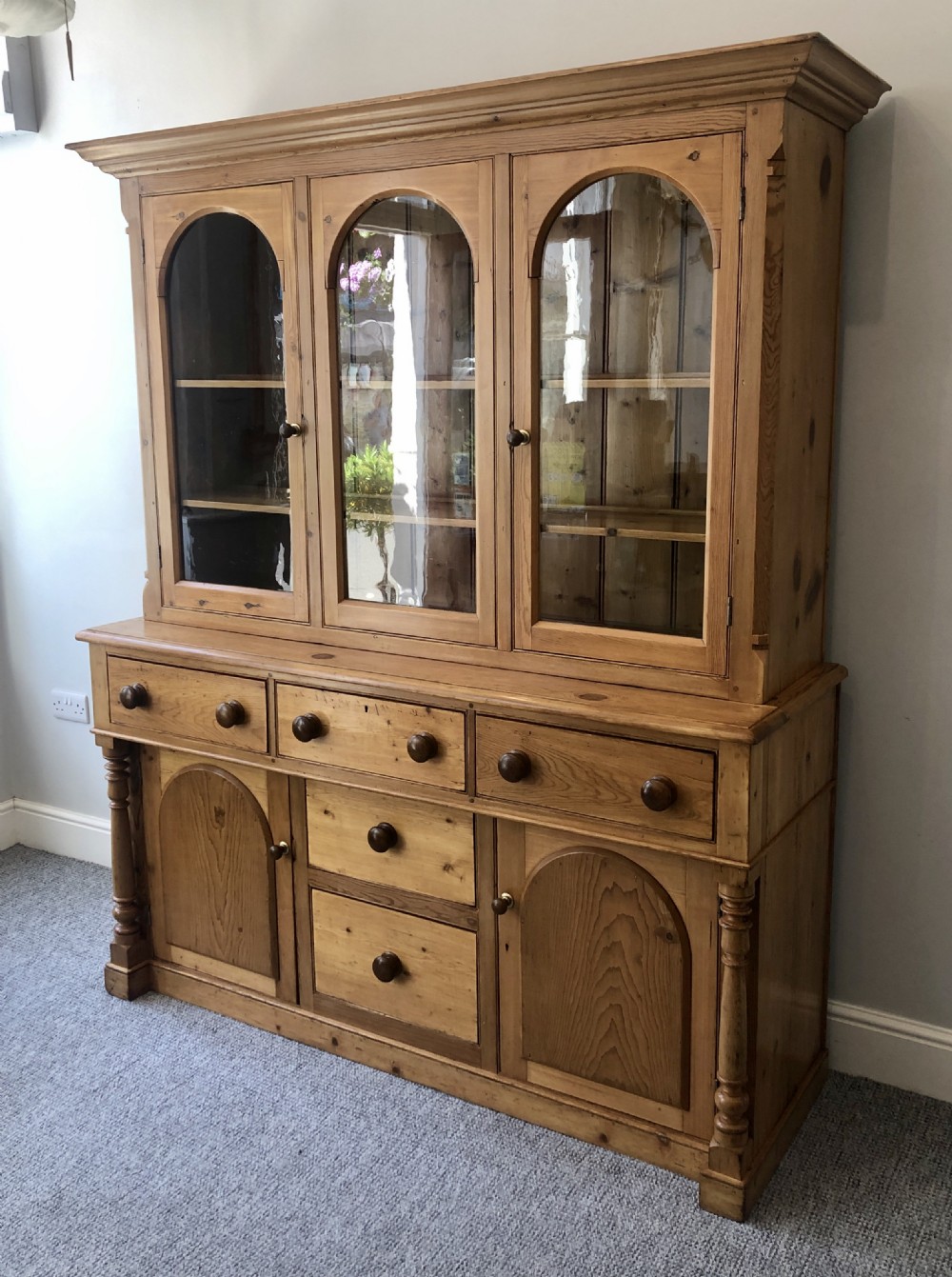 Antique Westcountry Glazed Pine Dresser View II