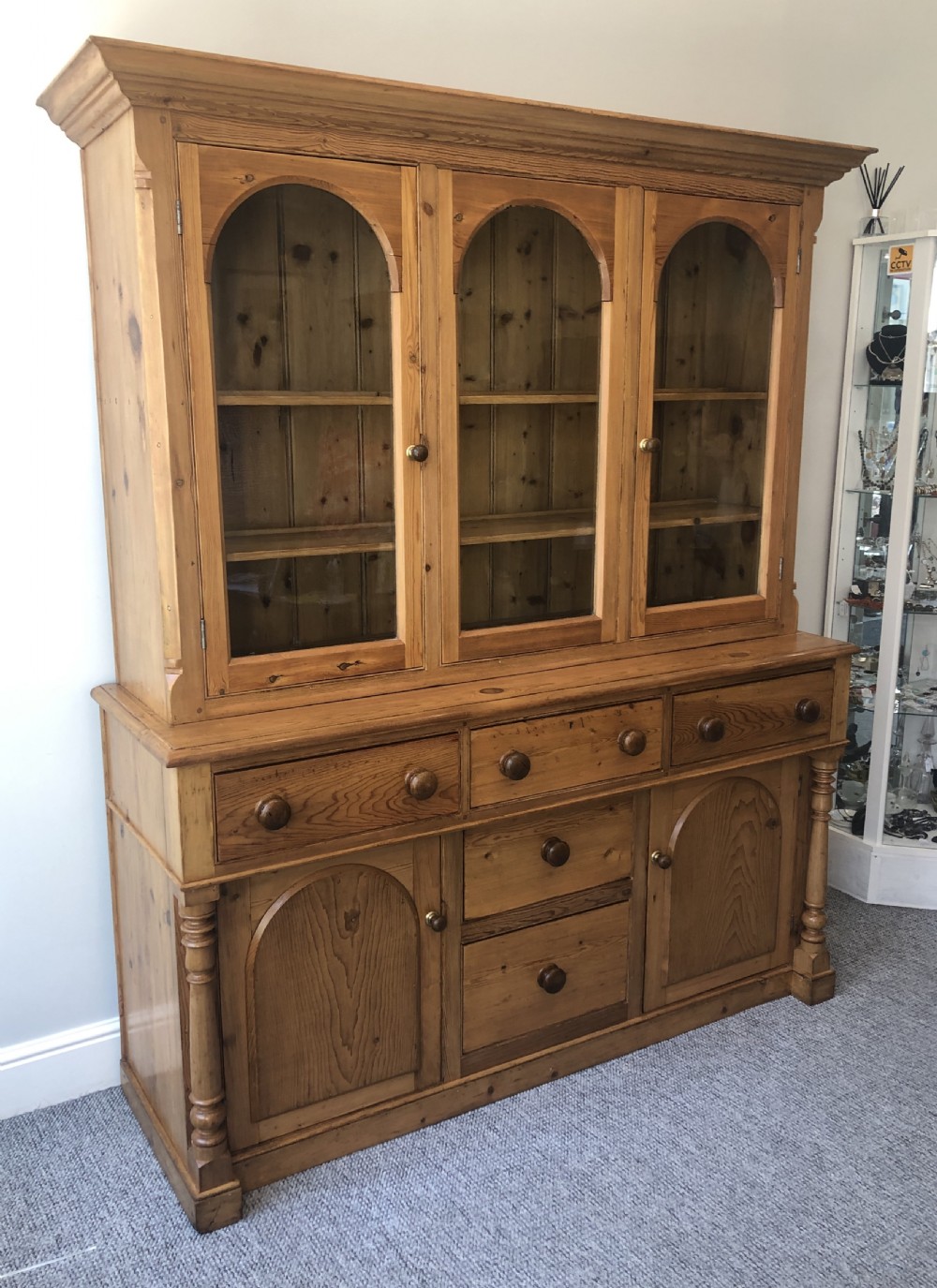 Antique Westcountry Glazed Pine Dresser View III