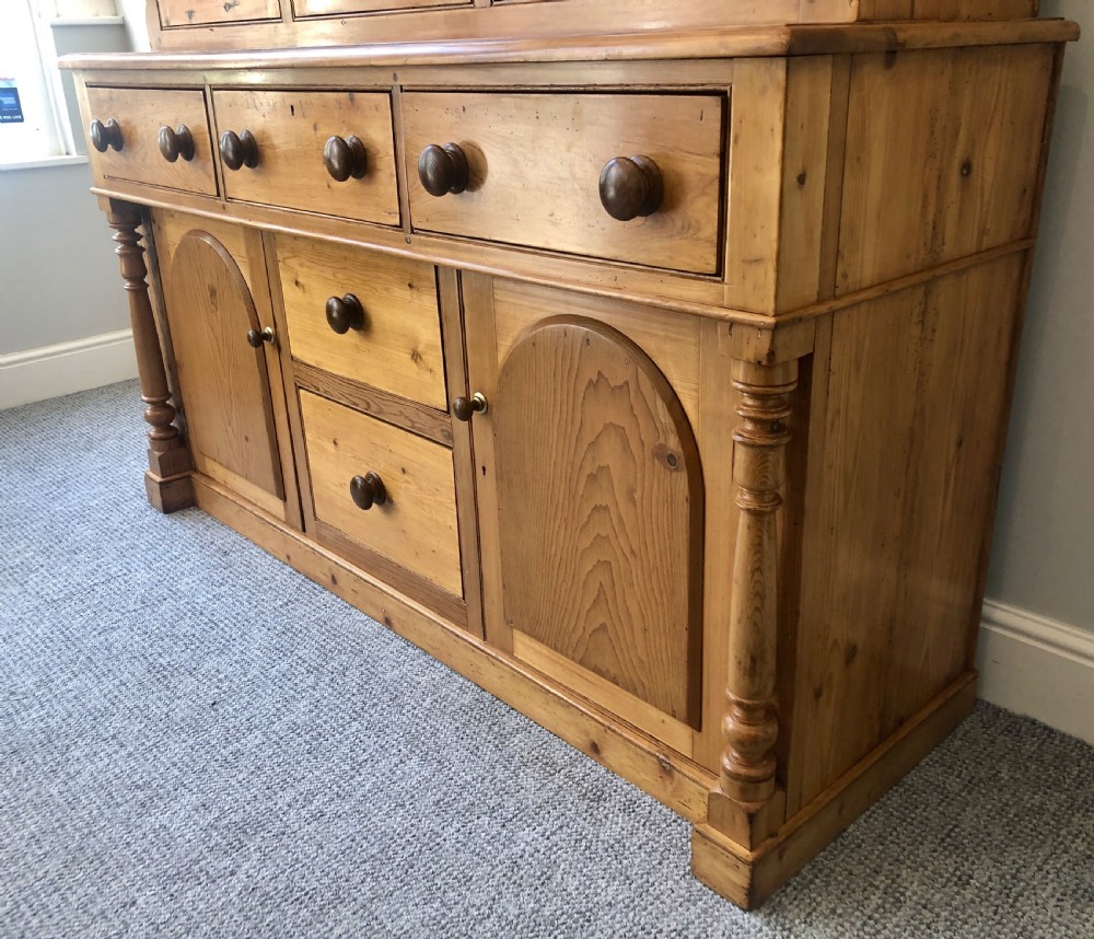 Antique Westcountry Glazed Pine Dresser View V