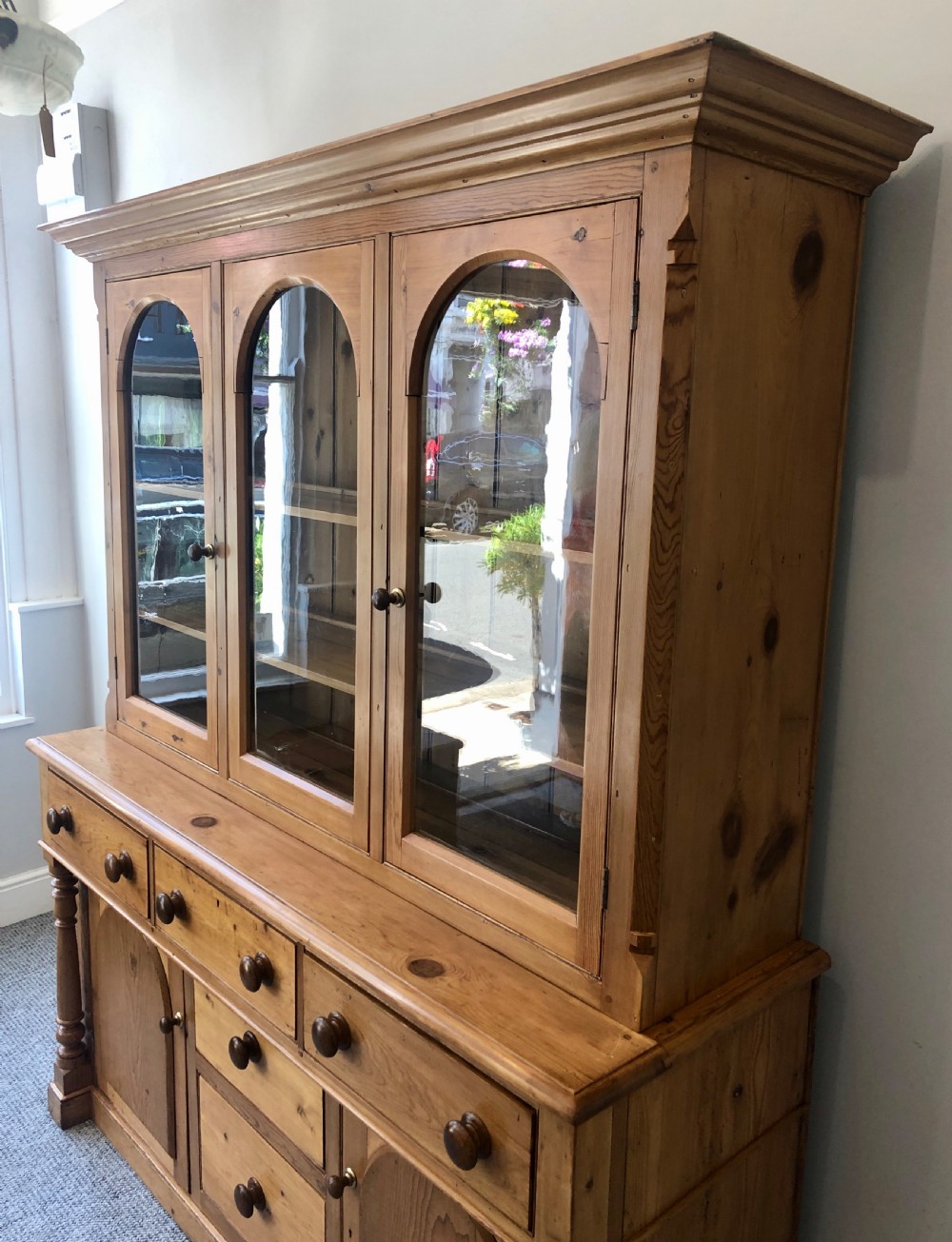 Antique Westcountry Glazed Pine Dresser View XV