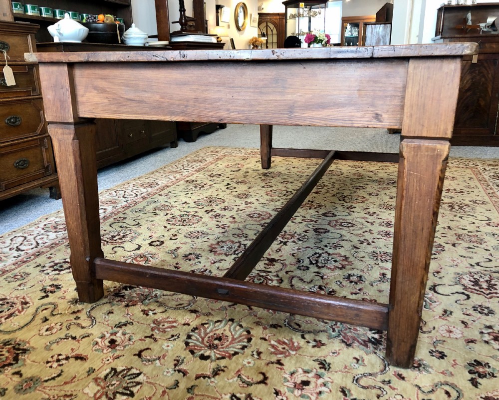 Large Antique Pitch Pine Refectory Table  View V