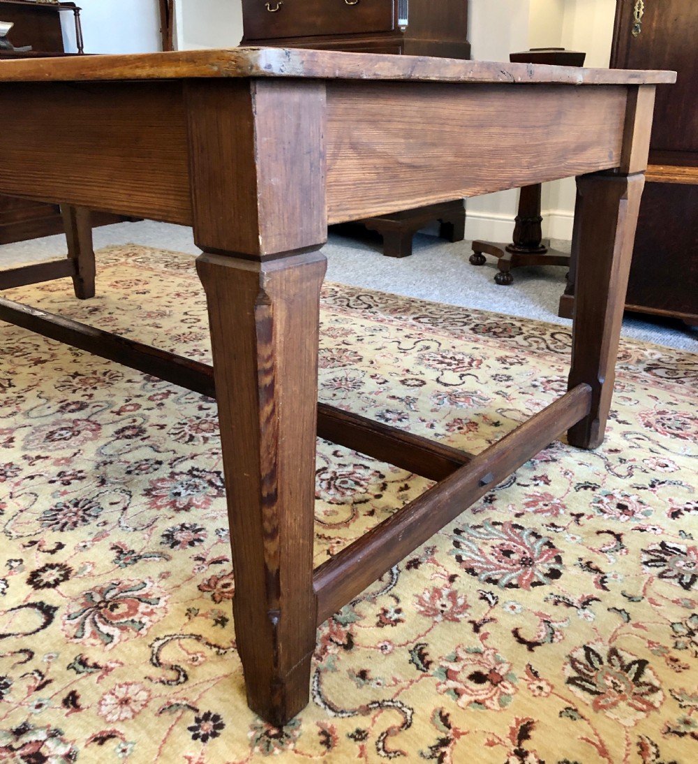 Large Antique Pitch Pine Refectory Table  View X