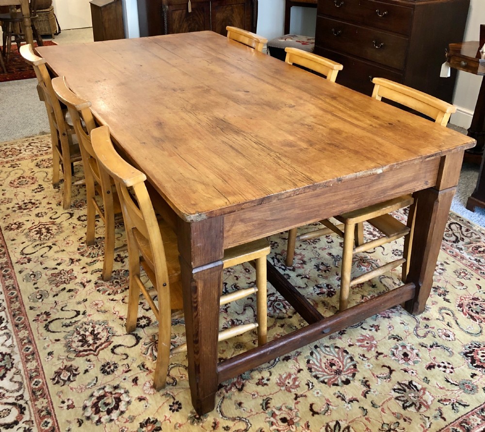 Large Antique Pitch Pine Refectory Table  View XI