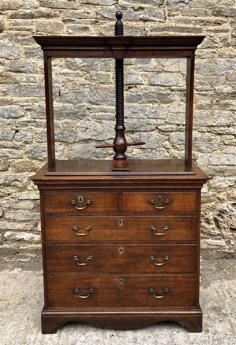 Georgian Oak Linen Press Chest
